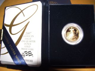 2007 American Eagle One Quarter Ounce Proof Gold Bullion Coin photo