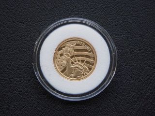 Cook Islands 2011 Statue Of Liberty.  24 Kt Gold Coin 1/10 Oz photo