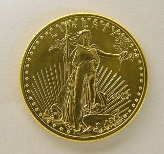 2013 $10 American Eagle 1/4 Oz.  Fine Gold Coin photo