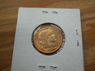 20 Franc Gold Rooster photo