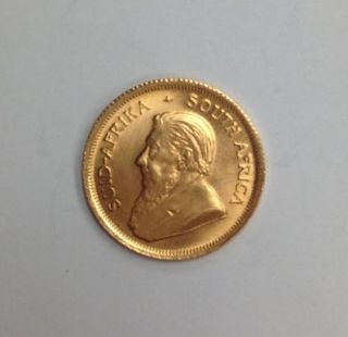 1983 South African Krugerrand 1/10 Oz.  917 Fine Gold Coin photo
