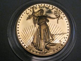Us 1987 American Gold Eagle 1/2 Troy Oz $25 Dollar Proof Dcam Coin. photo