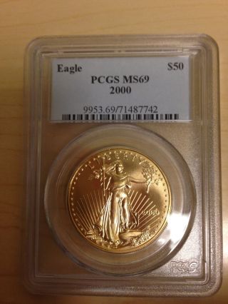 2000 Pcgs Ms 69 $50 Gold American Eagle 1 Ounce photo