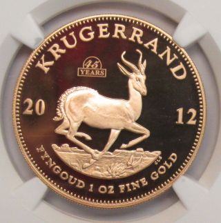 2012 Proof Krugerrand 45th Anniversary Ngc Pf - 70 Ucam Box And photo