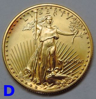 1990 $25 American Gold Eagle.  1/2 Troy Oz.  Uncirculated.  Below photo
