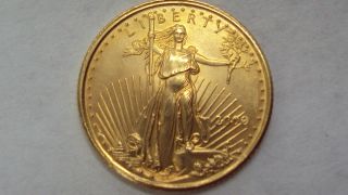 Coinhunters - 2000 American Eagle 1/10 Oz.  Gold $5 Coin,  Almost Uncirculated,  Au, photo