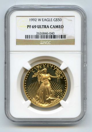 1992 Eagle G$50 Pf 69 Ultra Cameo - Ngc - 1 Oz.  999 Gold Bullion Coin photo