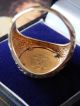 Vintage Solid 14k Gold $2.  5 Peso Mexican 22k Gold Coin Ring Not Scrap Gold photo 4