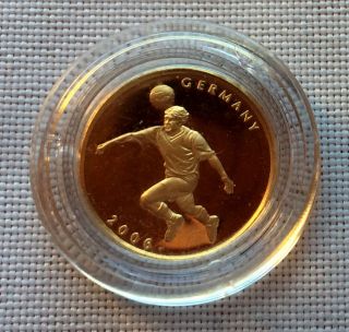 Liberia 1/25th Ounce Gold Coin - $20 Germany 2006 World Cup Commemorative photo