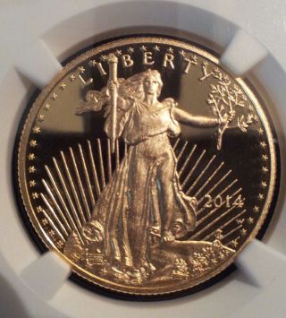 2014 W Proof $25 American Gold Eagle 1/2 Oz Ngc Pf70 Uc Early Releases Er photo
