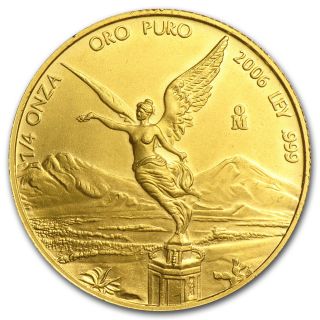 2006 1/4 Oz Gold Mexican Libertad Coin - Brilliant Uncirculated - Sku 64195 photo
