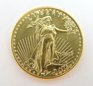 2013 1/10 Oz Fine Gold American Eagle Coin $5 photo