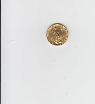 1988 $5 Gold American Eagle Mcmlxxxviii Unc.  1/10th Oz.  Troy Gold Bullion Coin photo