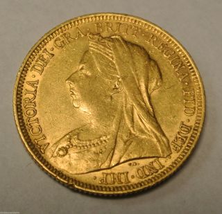 1894 Full Sovereign Gold Coin - Victoria - Australia photo