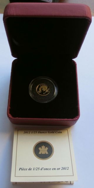 Canada 2012 150th Anniv Of Cariboo Gold Rush Proof Coin,  1/25th Oz Gold (301827n photo