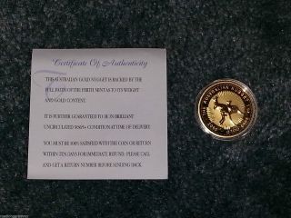 Gold Coin Boullion - Australian Nugget - 2000 - 1 Oz $100 - Dbl.  Kang Uncirc photo