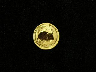 Lunar 1/10 Oz Gold Year Of The Mouse 2008 Australia Series 2 Rare photo