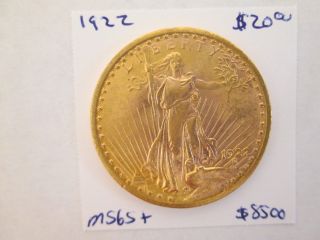 1922 $20 Saint Gaudens Gold Double Eagle Gem Brilliant Uncirculated photo