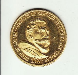 1967 Gold 3 Grams Caracas,  Venezuela 400th Anniversary Commemorative Coin photo