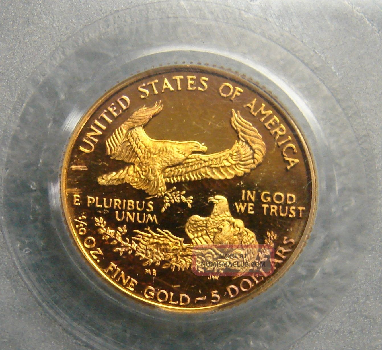1996 W - Proof 1/10 Oz. Gold American Eagle $5 - Pcgs Pr 69 Dcam