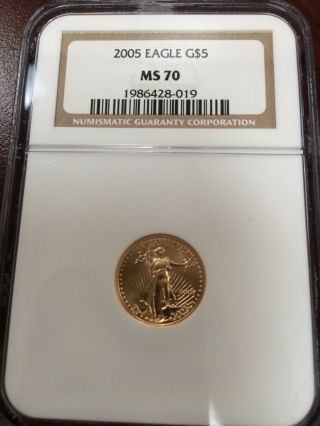 2005 5$ Ms70 Gold American Eagle photo