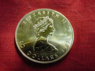 1987 Canadian Maple Leaf 1/2 Ounce Gold Coin photo