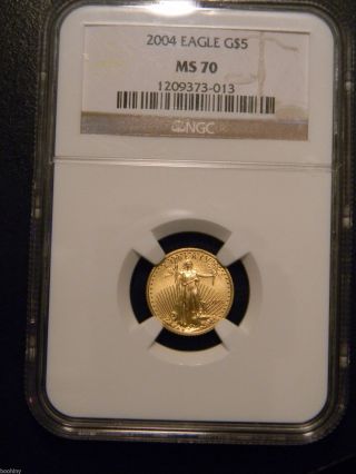 2004 Ngc Ms70 Gold Eagle 1/10oz Gold Coin photo
