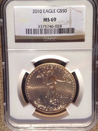 2010 1 Oz Gold American Eagle Coin - Ms - 69 Ngc 3375746 - 028 photo