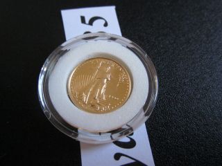 1999 American Gold Eagle 1/10 Oz $5 Coin In Plastic Capsule photo