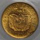 1928 Colombia Gold 5 Peso Simon Bolivar Medellin Km 204 Pcgs Ms 64 0925589b South America photo 1