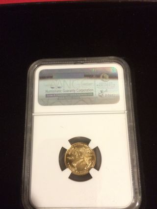 2014 $5 Gold Ms 70 1/10 Ounce Of Pure Goldwest Point Ngc photo