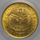 1925 Colombia Gold 5 Peso Simon Bolivar Medellin Km 204 Pcgs Ms 64 0925583b South America photo 1