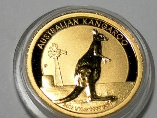 2012 Australian Gold Kangaroo 1/10 Oz 9999 Gold Uncirculated Bu Coin 1 Day Auct. photo