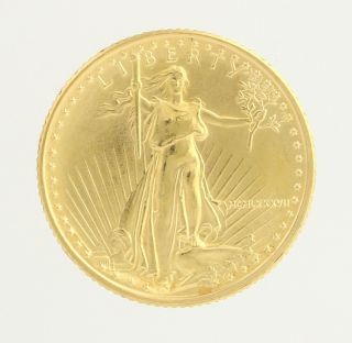 1987 American Gold Eagle One Ounce Coin - 1/10 Oz 22k Fine Gold Collectible photo