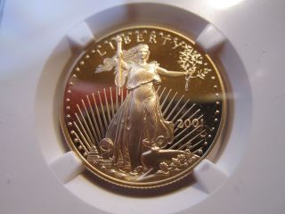 2001 W $25 American Gold Eagle,  Ngc Proof 69 Uc,  Low Mintage,  1/2 Oz. , photo
