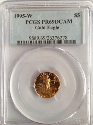 1995 - W American Gold Eagle Coin 1/10oz Pcgs Pr69dcam photo