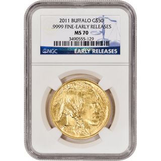 2011 American Gold Buffalo (1 Oz) $50 - Ngc Ms70 - Early Releases photo
