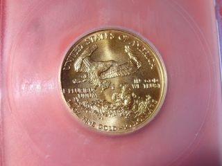 1999 American Gold Eagle $10 Quarter - Ounce Icg Ms 70 Certified photo