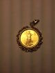 Usa $5 Dollar 1/40 Fine Gold Coin American Eagle Libery 1988 Necklace Real Gold photo 1