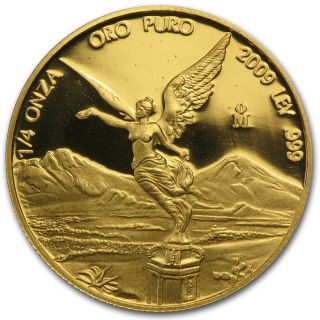 2009 1/4 Oz Proof Gold Mexican Libertad Coin - Sku 81733 photo