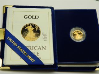 1989 P 1/10 Oz $5 Proof Gold American Eagle 5 Dollar & Us photo
