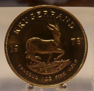 1978 1 Ounce Gold Krugerrand,  South African Gold Coin,  Bullion photo