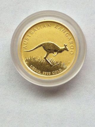 2008 1/20 Oz.  9999 Fine Gold Australia Kangaroo Coin Bu photo