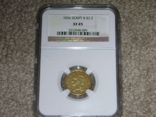 1836 Script 8 Classic Head Gold $2.  50 Ngc Xf 45 photo