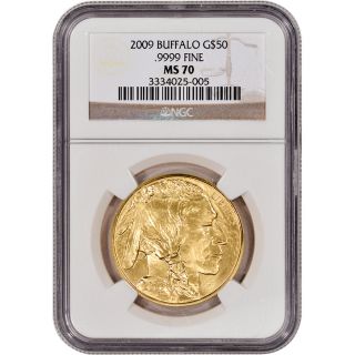 2009 American Gold Buffalo (1 Oz) $50 - Ngc Ms70 photo