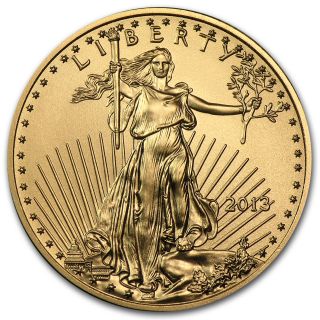 2013 1/4 Oz Gold American Eagle Coin - Brilliant Uncirculated - Sku 71274 photo