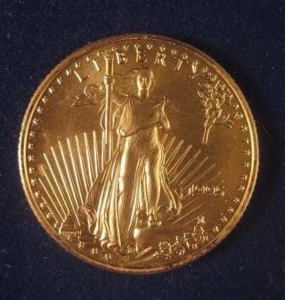 1995 1/4 Ounce Eagle Gold Coin.  999 U.  S.  10 Dollar Coin photo