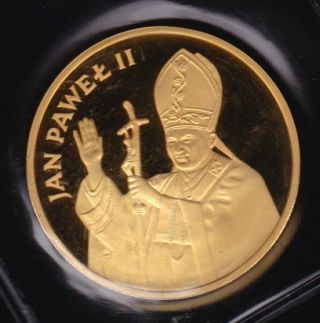 1982 Poland - Pope John Paul Ii Commemorative Gold Proof Coin - 2,  000 Zlotych photo