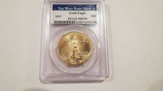 2013 1 Oz Gold Eagle Coin - Ms - 70 Pcgs - Sku 29473760 photo