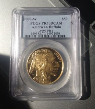 2007 W One Ounce Us Gold Buffalo West Point Proof Coin Graded Pcgs Pr (pf) 70 photo